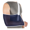 Image of Vulkan mesh arm sling blue worn on the arm with thumb loop