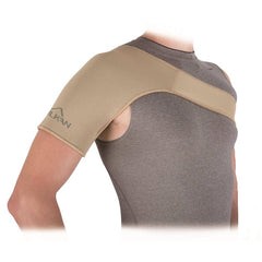 vulkan neoprene shoulder support small worn on the shoulder side view