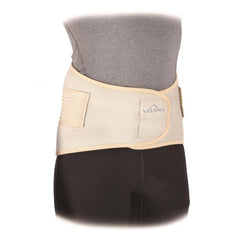 Vulkan sacro lumbar support 1064 beige neoprene lower back brace worn on the waist