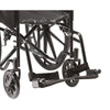 Image of Wheelchair swing away footrests with heel strap and solid front castors