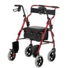 Image of 2-in-1 Walker Transport Chair Combination Red