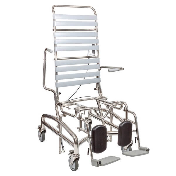JUVO Bariatric Tilt in Space Stainless Steel Shower Commode