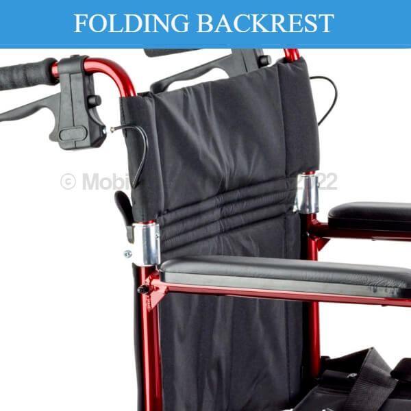 AUSCARE Shopper 12 Attendant Propelled Wheelchair Folding Backrest