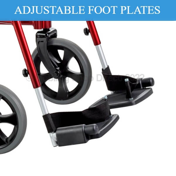 AUSCARE Shopper 12 Attendant Propelled Wheelchair Height Adjustable Footplates