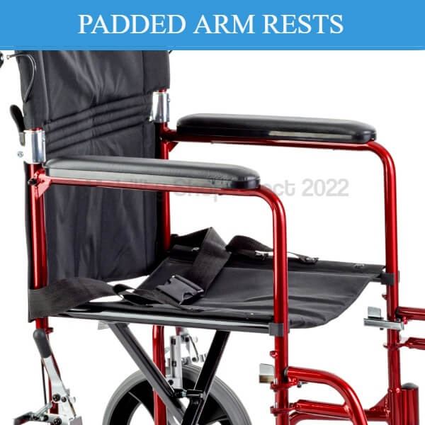 AUSCARE Shopper 12 Attendant Propelled Wheelchair Padded Armrests