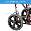 Image of AUSCARE Shopper 12 Attendant Propelled Wheelchair Rear Wheel Locks