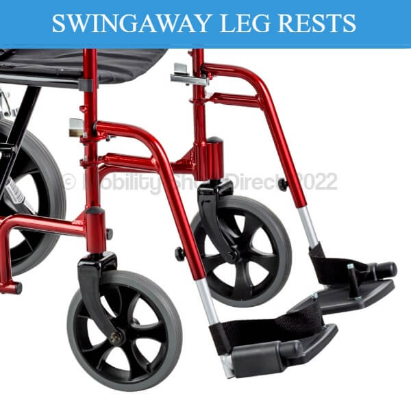 AUSCARE Shopper 12 Attendant Propelled Wheelchair Swingaway Leg Rests