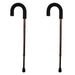 Crook Handle Walking Stick with Wrist Strap (2 Pack)
