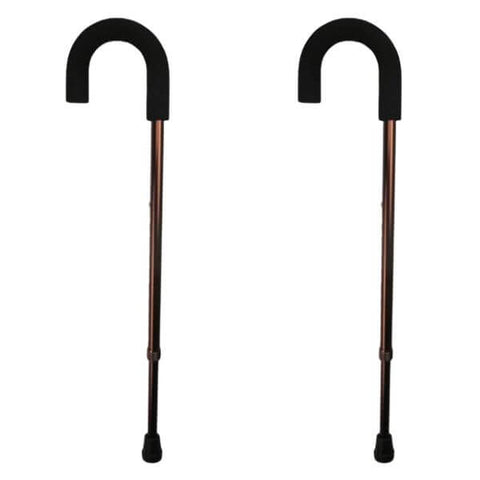 Crook Handle Walking Stick with Wrist Strap (2 Pack)