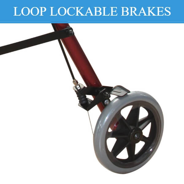 DAYS 102 Series Lightweight Slim Indoor Walker Lockable Loop Brakes