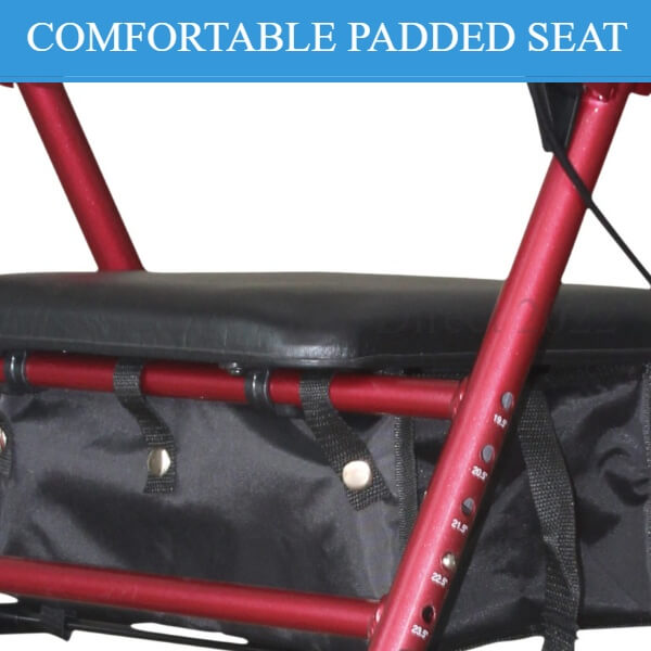 Multi Adjustable Narrow Outdoor Walker Padded Seat