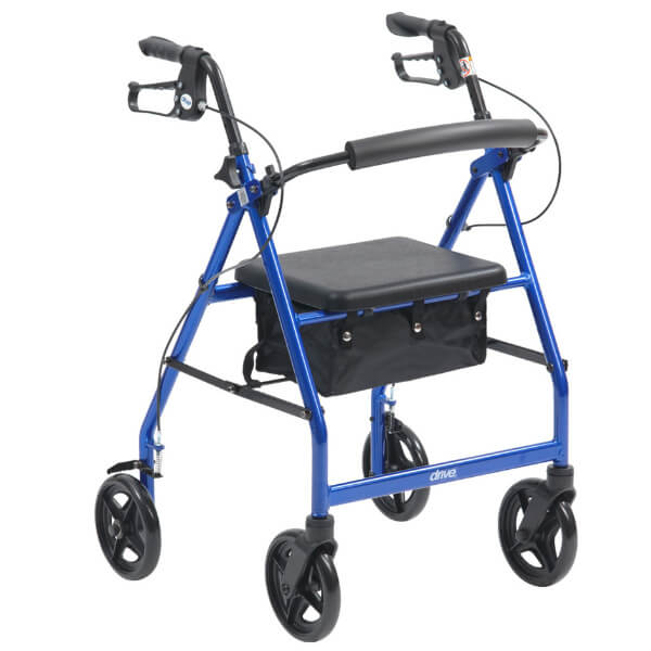 DRIVE R8 Aluminium Four Wheel Rollator BLUE