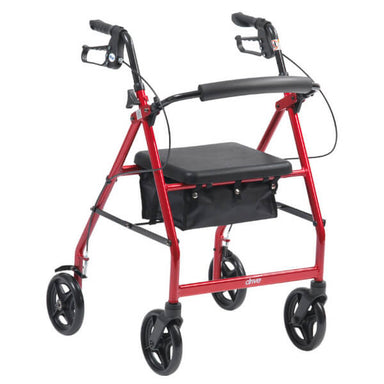 DRIVE R8 Aluminium Four Wheel Rollator RED