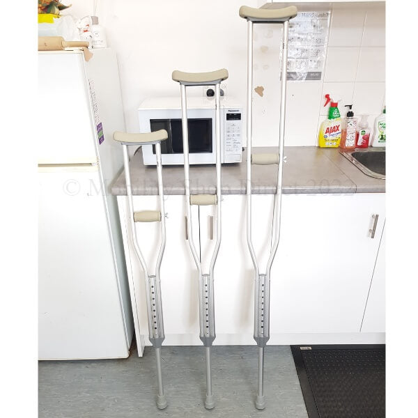 Aluminium Underarm Crutches Extended Max Height