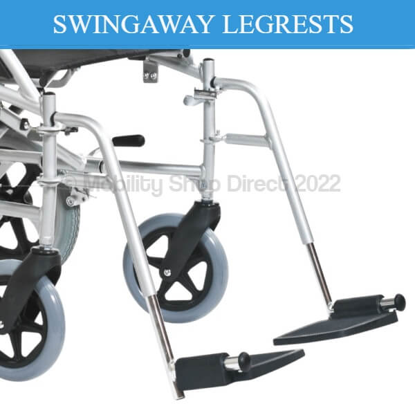Days Swift Transit Attendant Wheelchair Solid TyresDays Swift Transit Attendant Wheelchair Swingaway Leg Rests