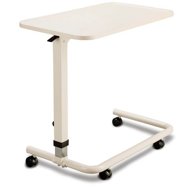 CAREQUIP Spring Loaded Overbed Table Height Adjustable