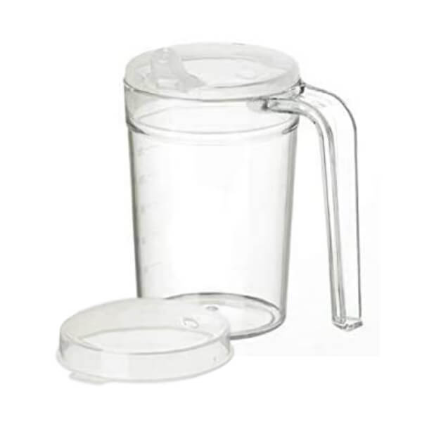 HOMECRAFT Shatterproof Mug with Sprout and Recessed Lids 400ml Clear