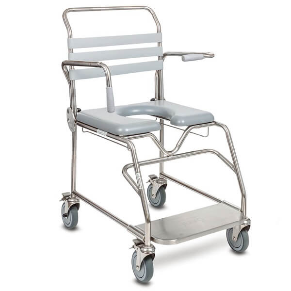 JUVO Bariatric Mobile Shower Commode Sliding Footplate