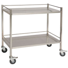 Large Medical Instrument Trolley with Rails