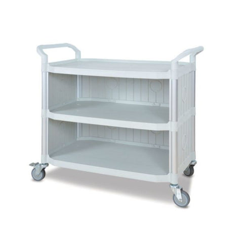 Medical Utility Cart 1100mm x 52mm with 3 Shelves With Panel