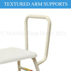 Image of Non-Padded Shower Stool PQ108L Textured Arm Supports