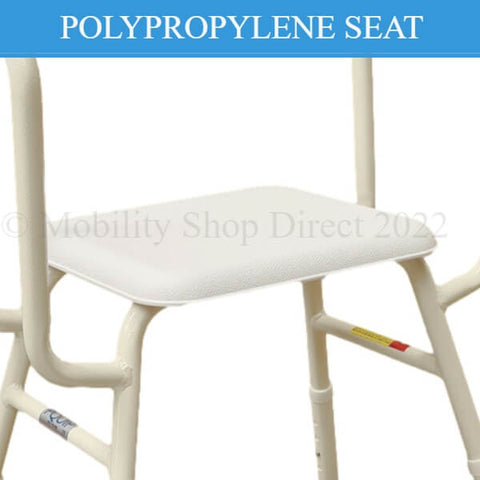 Non-Padded Shower Stool with Arm Supports PQ108L Polypropylene Seat