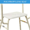 Image of Non-Padded Shower Stool with Arm Supports PQ108L Polypropylene Seat
