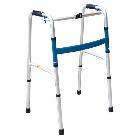 One-Button Foldable Walking Frame Blue