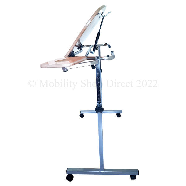 Over Arm Chair Table Tilting Table Fully Tilted Side View