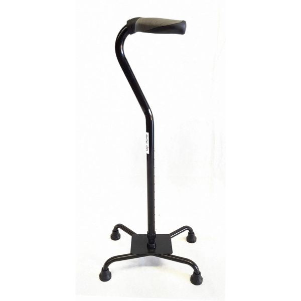 PQUIP Quad Tip Large Cane With TPR Handle Chrome Right