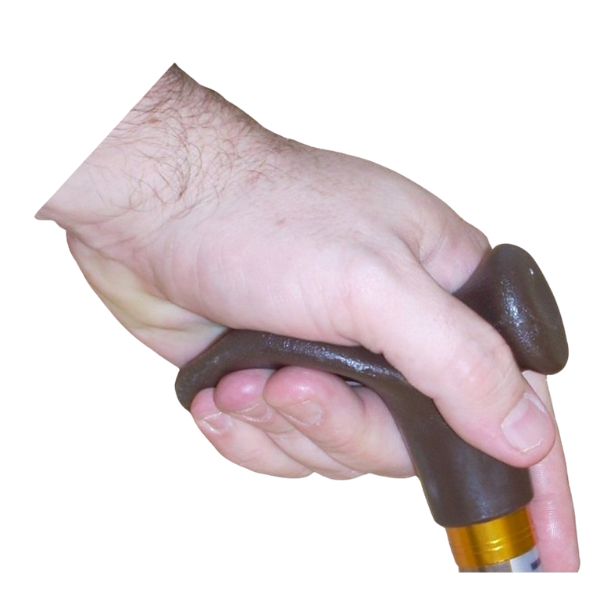 PQUIP Small Ortho Palm Handle Cane Bronze