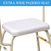 Image of Padded Shower Stool with Arm Supports PQ104BL Padded Seat