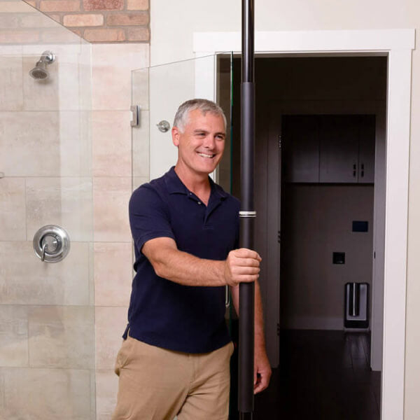 Security Pole for Elderly Man In Shower