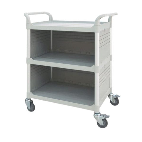 Service Cart for Nursing Homes 3 Shelves With Panel