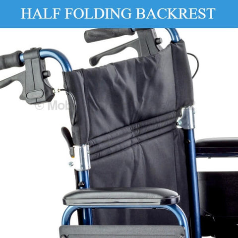 Shopper 12 Attendant Propelled Wheelchair 22 Inch Folding Backrest