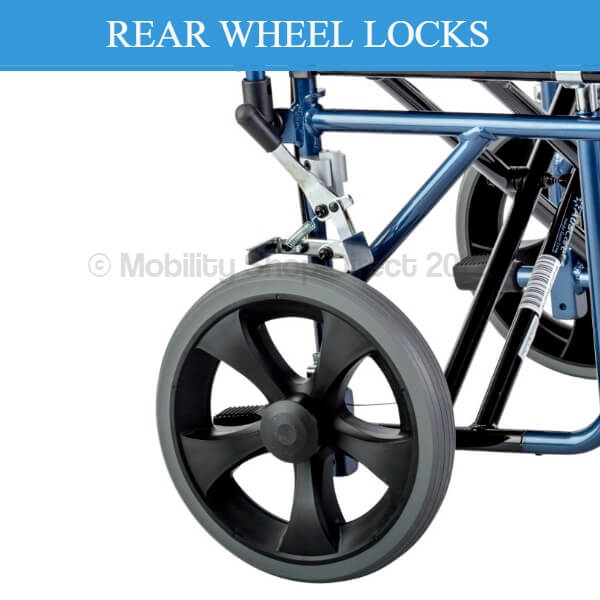 Shopper 12 Attendant Propelled Wheelchair 22 Inch Rear Wheel Lock