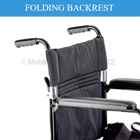 Shopper 8 Attendant Propelled Wheelchair Folding Backrest