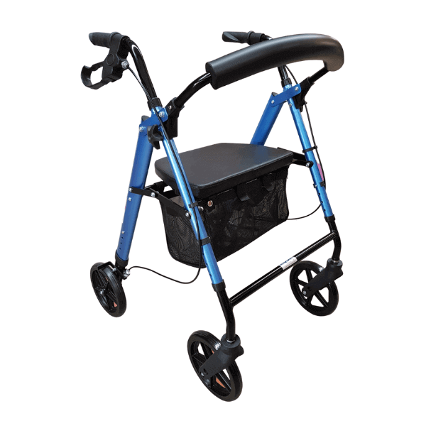 Slim Adjustable 8" Wheel Travel Rollator Powder Blue