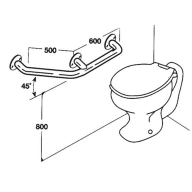 Stainless Steel Toilet Rails 32mm AC0350