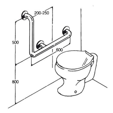 Stainless Steel Toilet Rails 32mm AC0390