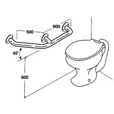 Stainless Steel Toilet Rails 32mm AC0410