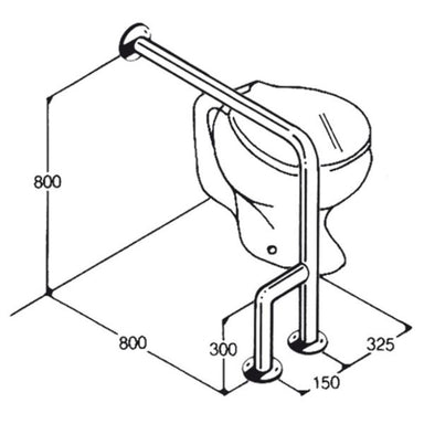 Stainless Steel Toilet Rails 32mm AC0460