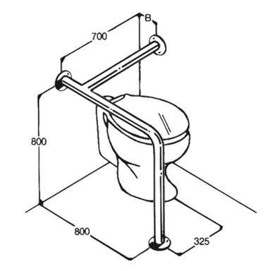 Stainless Steel Toilet Rails 32mm AC0680