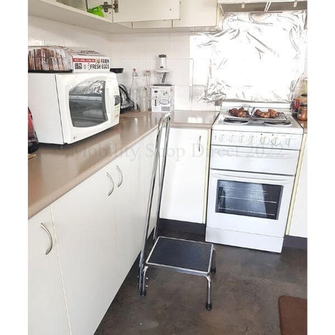Step Stool with Rail Handle for Elderly Kitchen