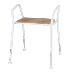 Timber Shower Stool with Arms 470-570mm