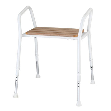 Timber Shower Stool with Arms 470-570mm