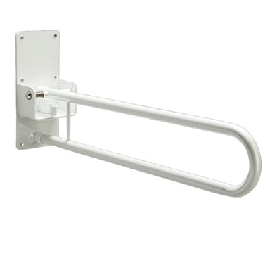 White Steel Drop Down Toilet Rail