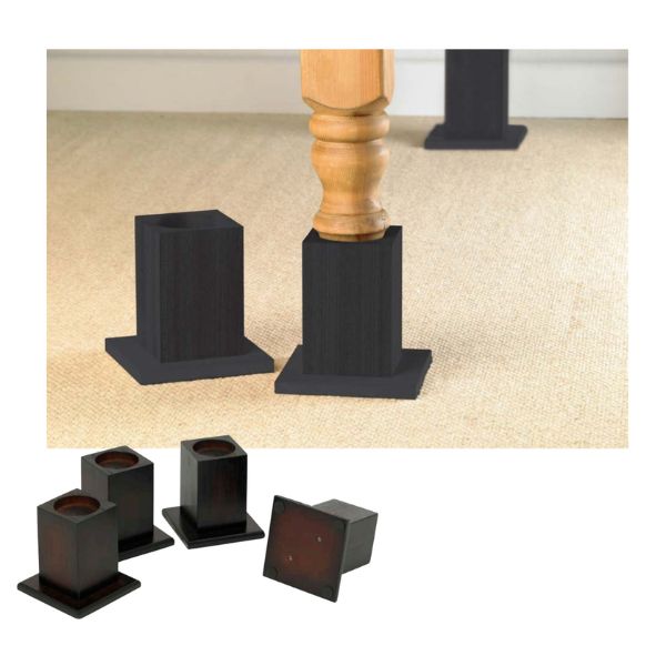 Wooden Bed Raisers (Set of 4). Durable, Practical, and Longlasting.